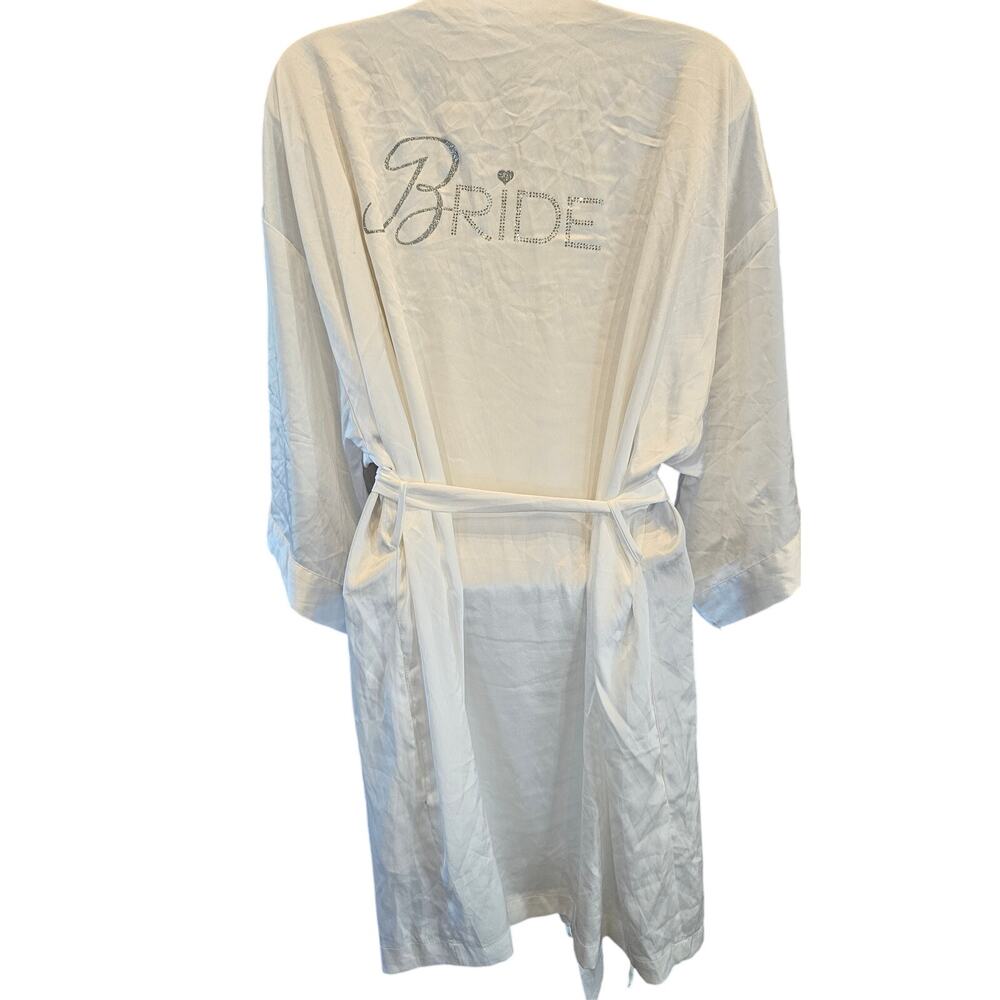 I Do, Victoria's Secret white silky classy robe bride bling embellished wedding